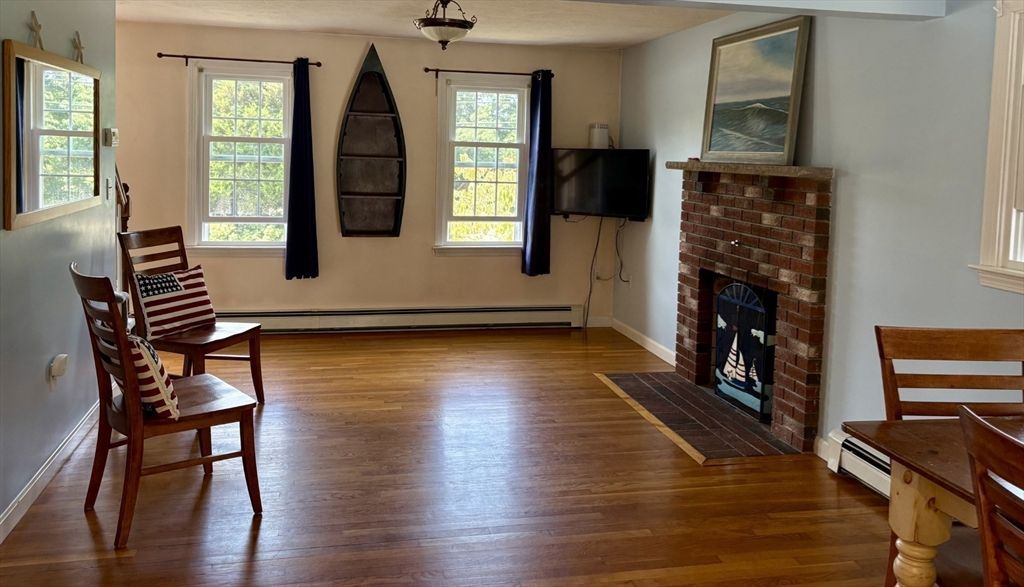 Fireplace, Interior, Wood Texture Flooring