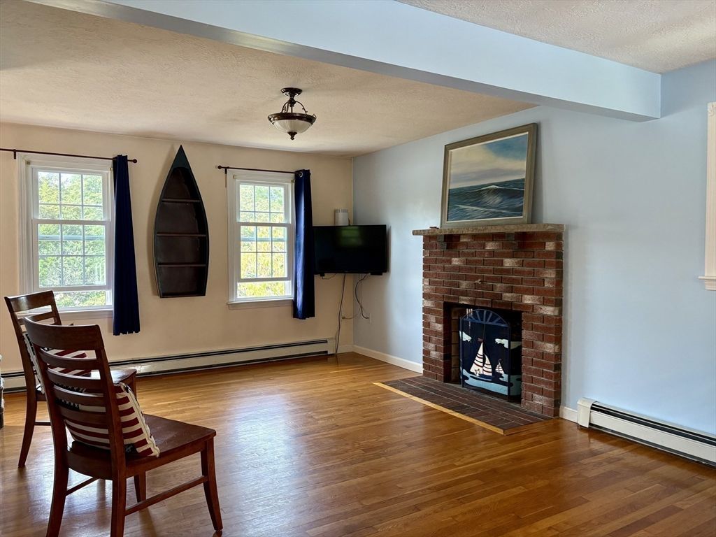 Fireplace, Interior, Wood Texture Flooring