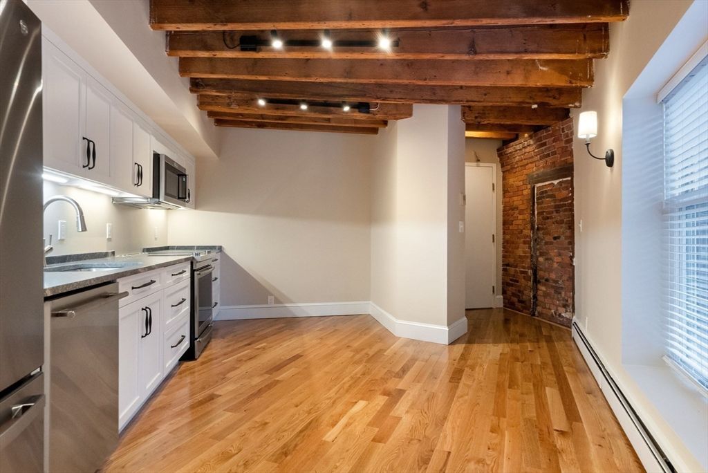 Interior, Kitchen, Stainless Steel Appliances, Stone Walls, Wooden Beams, Wooden Ceilings, Wood Texture Flooring