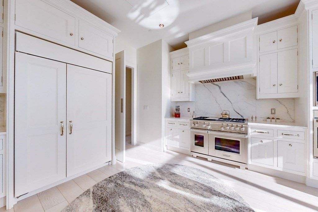 Interior, Kitchen, Marble Walls, Stainless Steel Appliances