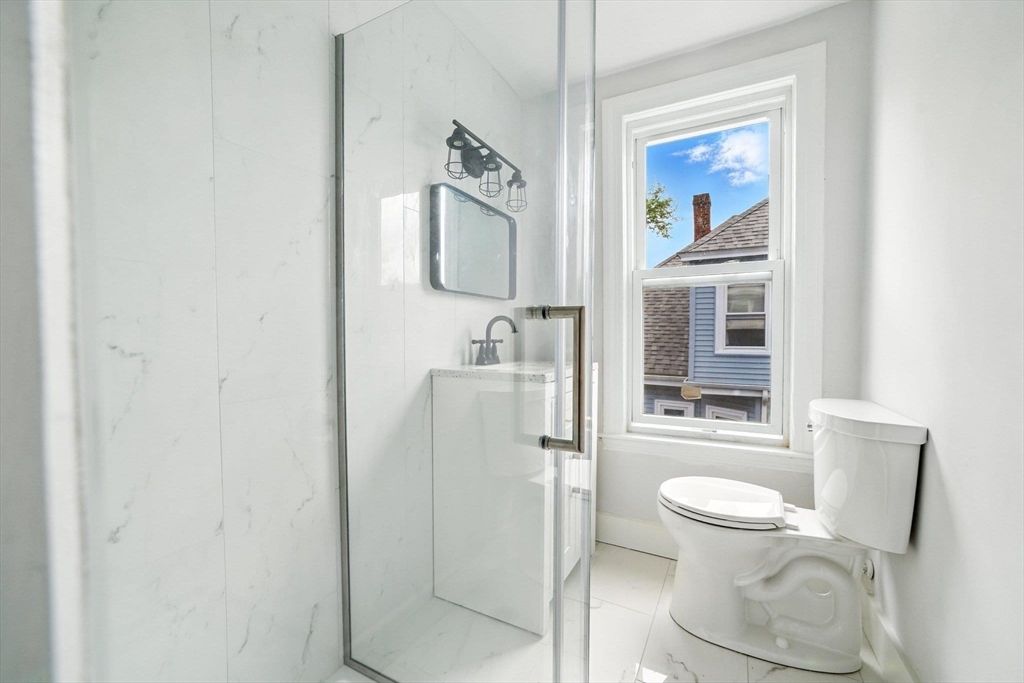 Bathroom, Glass Shower, Interior, Marble Walls