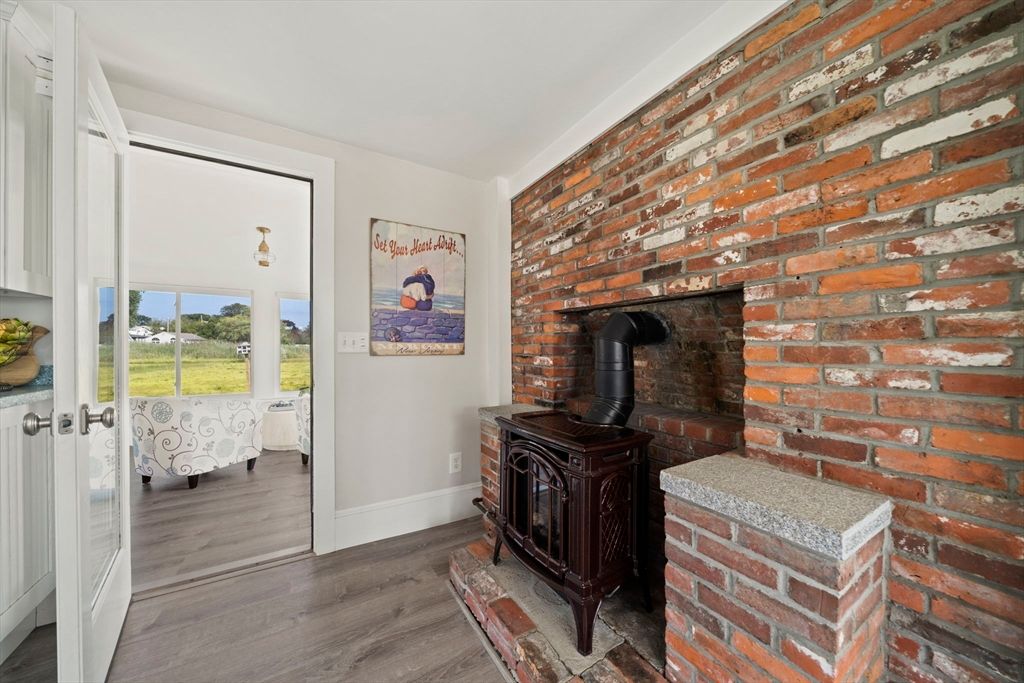 Fireplace, Interior, Stone Walls, Wood Texture Flooring