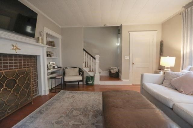 Fireplace, Interior, Living room, Wood Texture Flooring