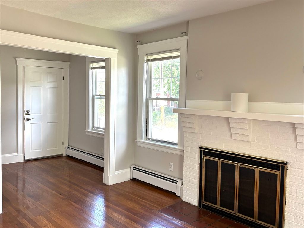 Empty room, Fireplace, Interior, Wood Texture Flooring