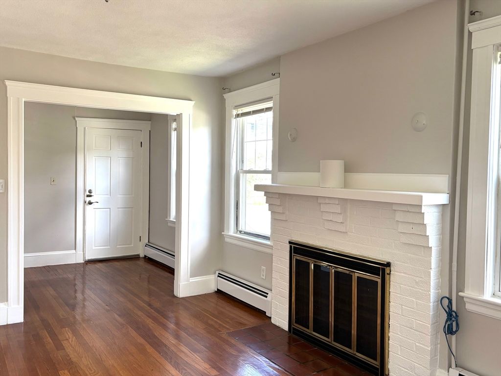 Empty room, Fireplace, Interior, Wood Texture Flooring