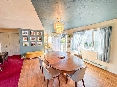 Chandelier, Dining room, Interior, Wood Texture Flooring