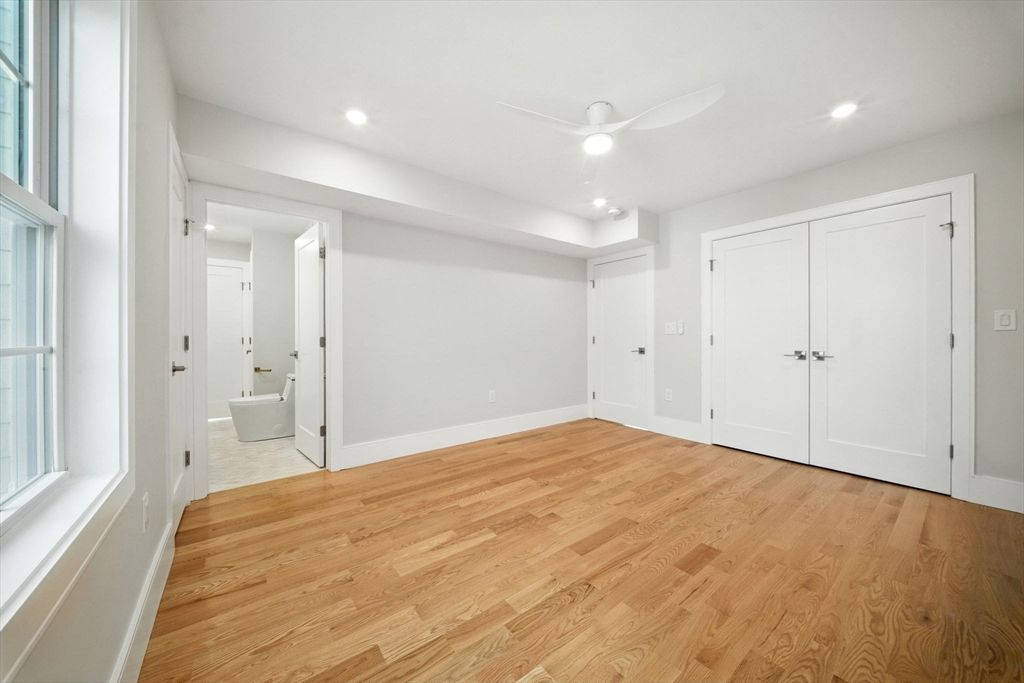 Bathroom, Empty room, Interior, Recessed Lighting, Wood Texture Flooring