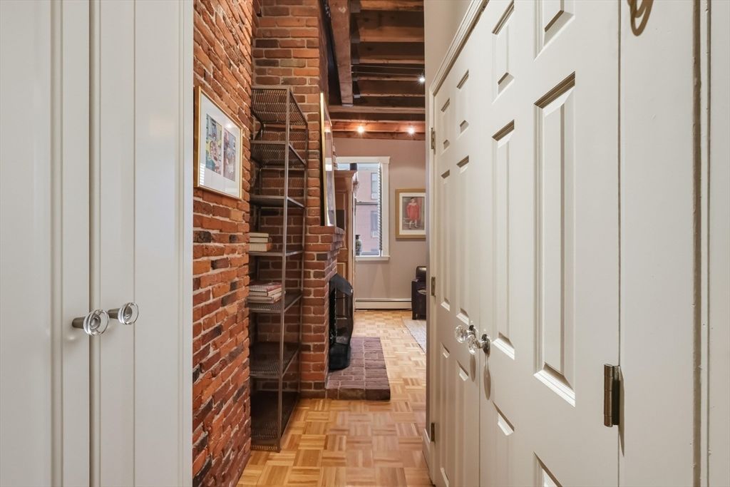 Interior, Stone Walls, Wooden Beams, Wood Texture Flooring