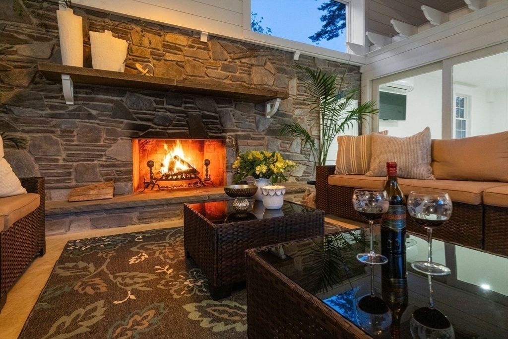 Fireplace, Interior, Living room, Stone Walls