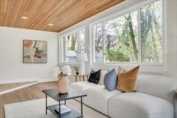 Interior, Living room, Recessed Lighting, Wooden Ceilings, Wood Texture Flooring