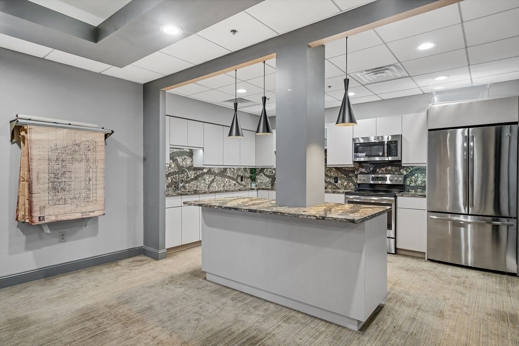 Interior, Kitchen, Pendant Lights, Recessed Lighting, Stainless Steel Appliances