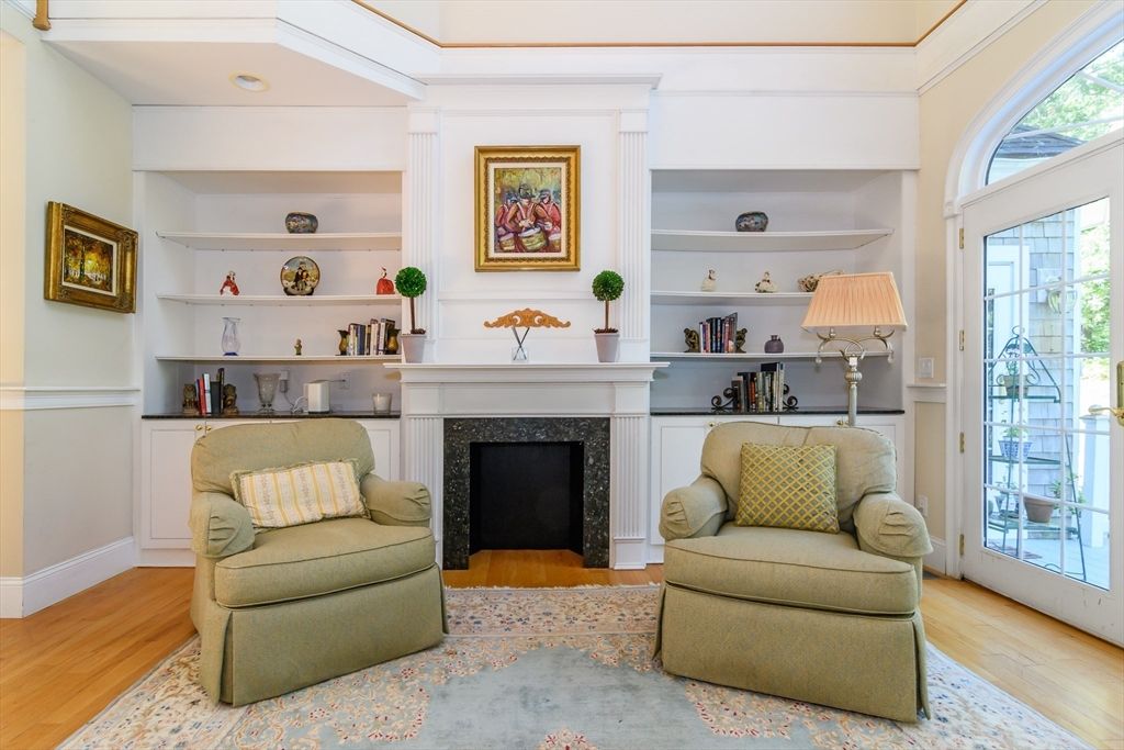 Fireplace, Interior, Recessed Lighting, Wood Texture Flooring