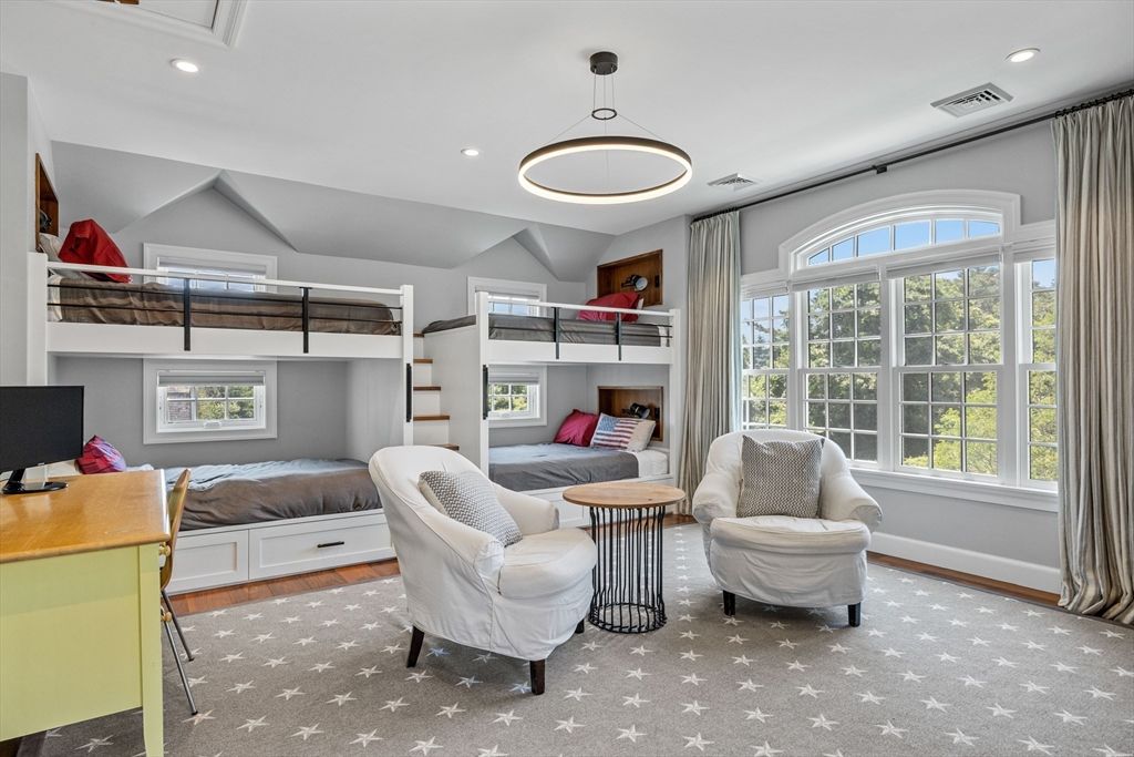 Bedroom, Interior, Pendant Lights, Recessed Lighting
