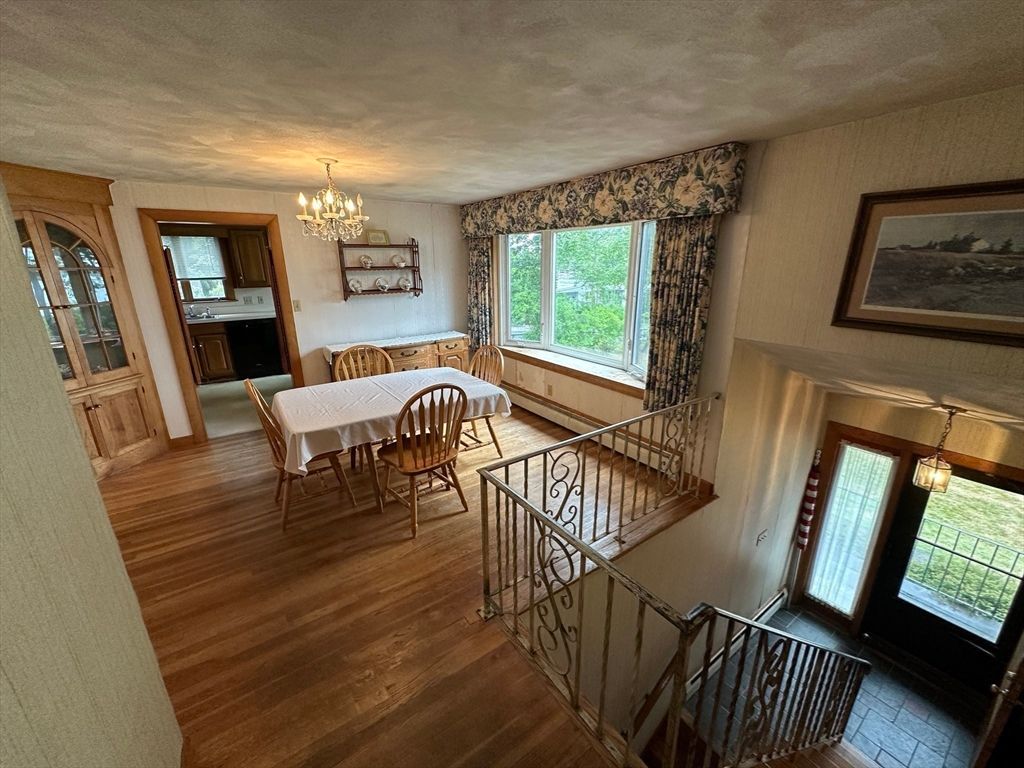 Chandelier, Dining room, Interior, Wood Texture Flooring