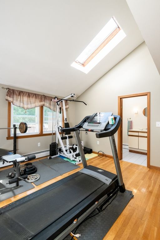 Fitness Equipment, Interior, Wood Texture Flooring