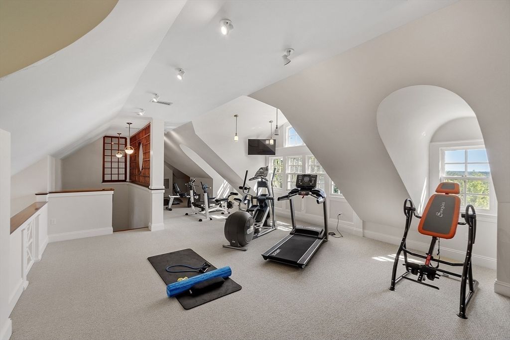 Fitness Equipment, Gym, Interior, Pendant Lights