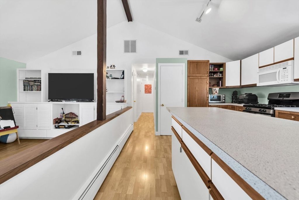 Interior, Kitchen, Wooden Beams, Wood Texture Flooring