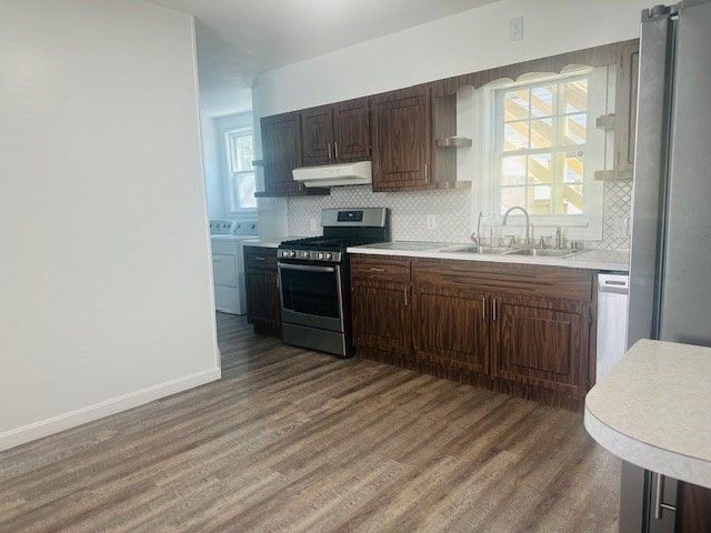 Interior, Kitchen, Stainless Steel Appliances, Wood Texture Flooring