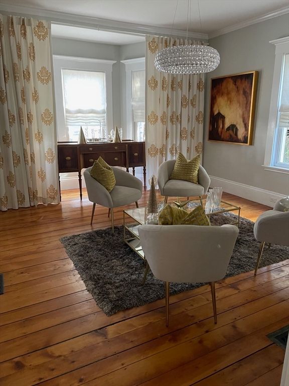 Chandelier, Interior, Living room, Wood Texture Flooring