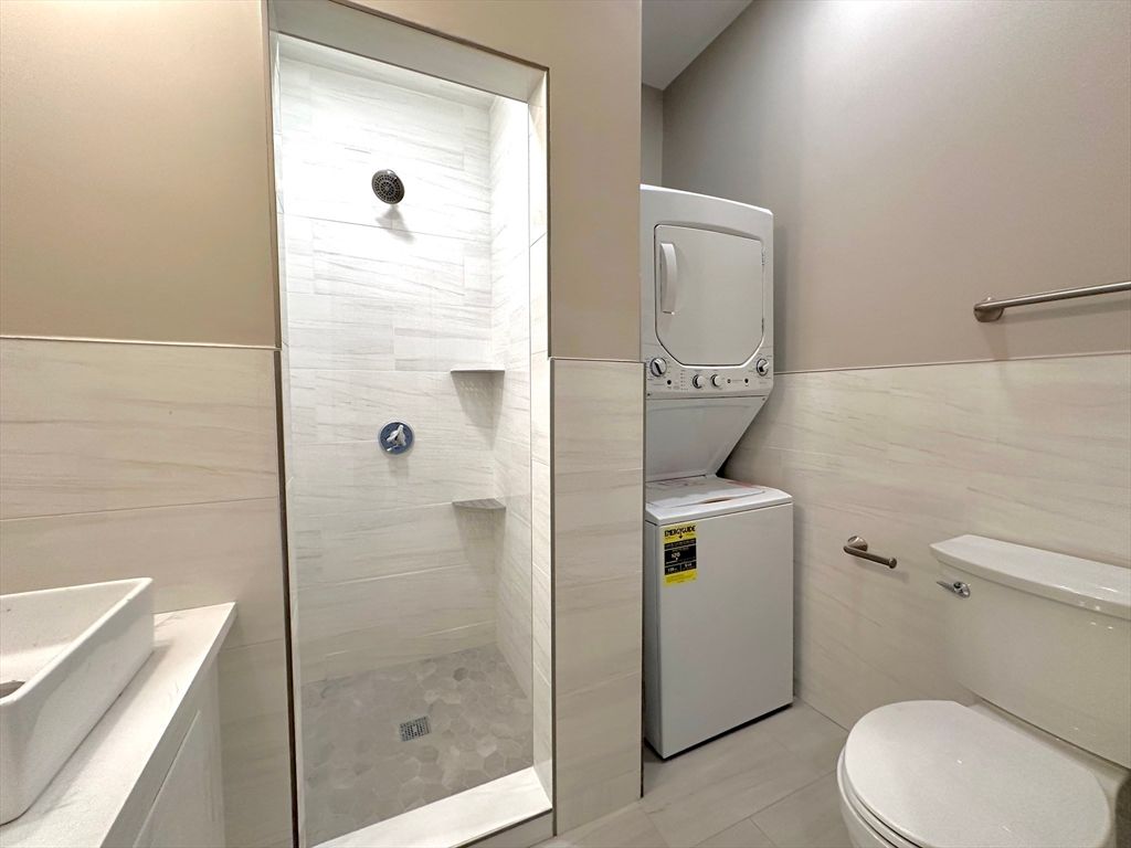 Bathroom, Glass Shower, Interior, Washer