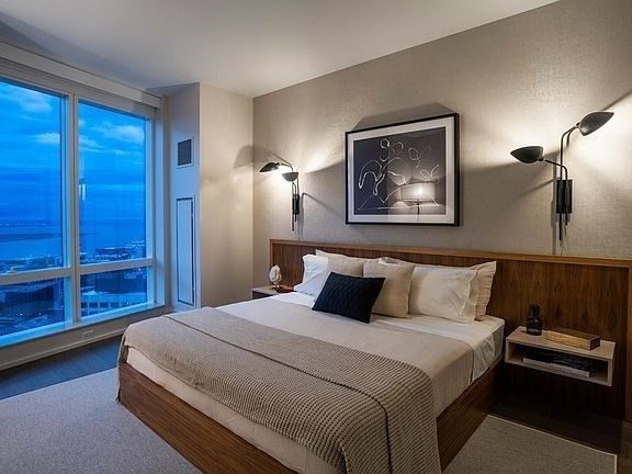 Interior, Kitchen, Marble Walls, Recessed Lighting, Stainless Steel Appliances, Wood Texture Flooring