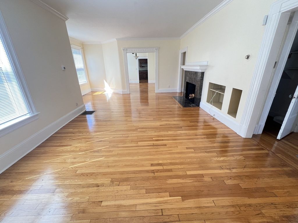 Empty room, Fireplace, Interior, Wood Texture Flooring