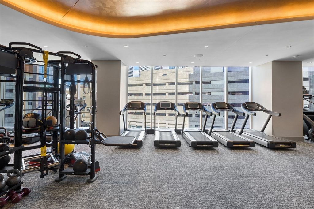 Fitness Equipment, Gym, Interior, Recessed Lighting