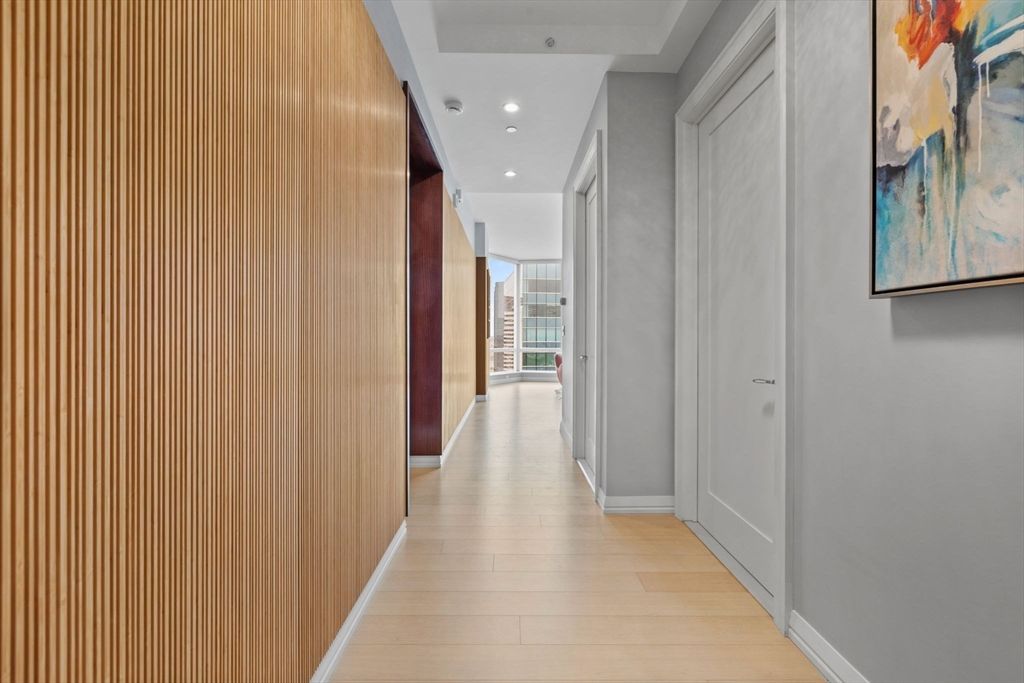 Interior, Recessed Lighting, Wood Texture Flooring, Wooden Walls