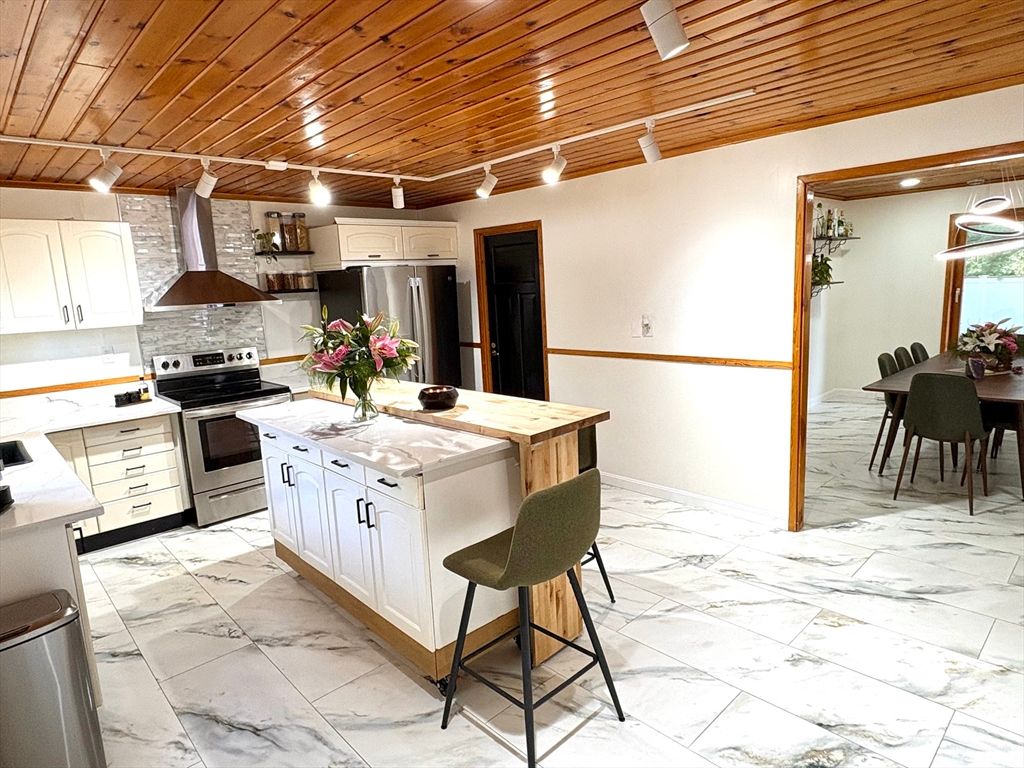 Interior, Kitchen, Marble, Stainless Steel Appliances, Wooden Ceilings