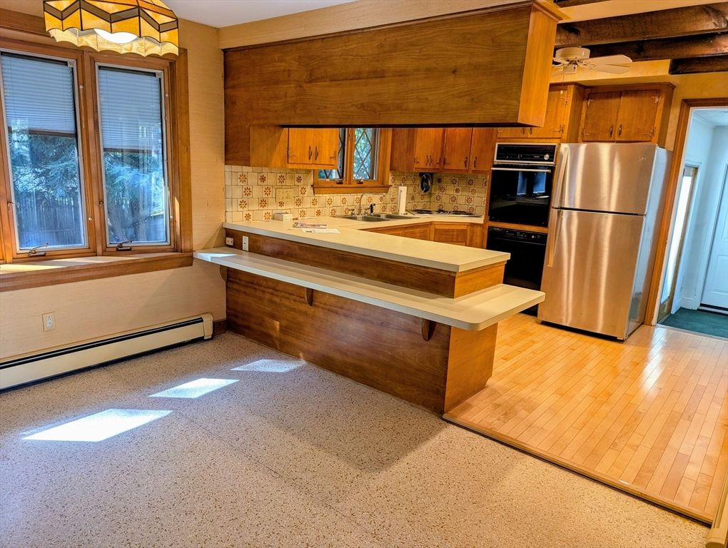 Interior, Kitchen, Stainless Steel Appliances, Wood Texture Flooring
