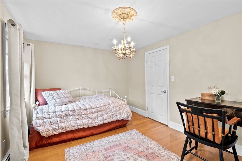Bedroom, Chandelier, Interior, Wood Texture Flooring