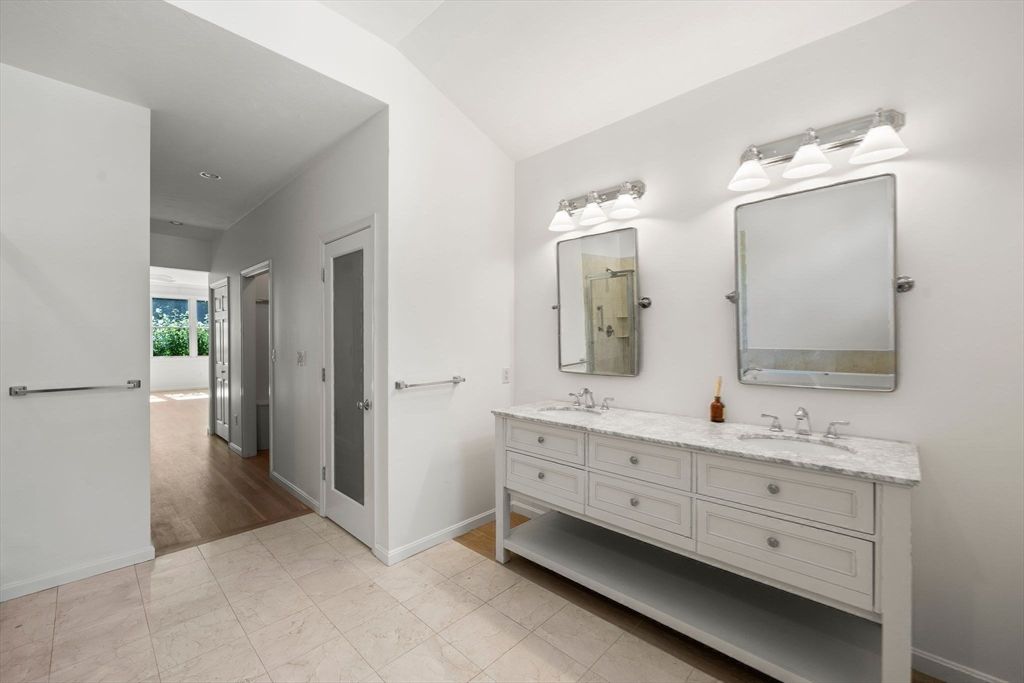 Bathroom, Dual Sink Vanities, Interior, Wood Texture Flooring