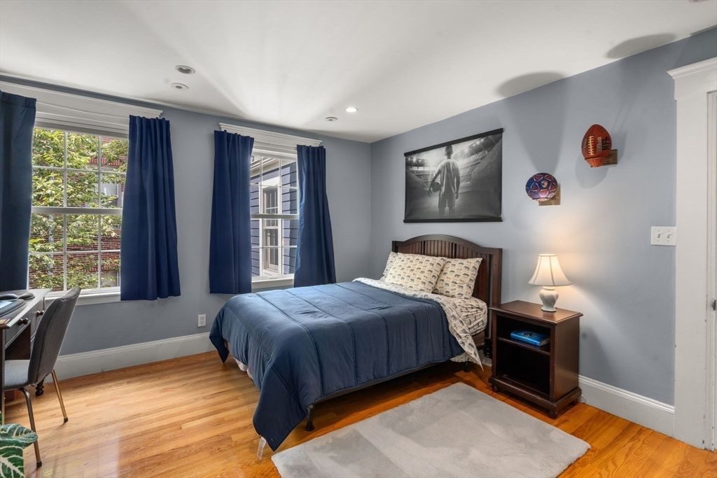 Bedroom, Home Office, Interior, Recessed Lighting, Wood Texture Flooring