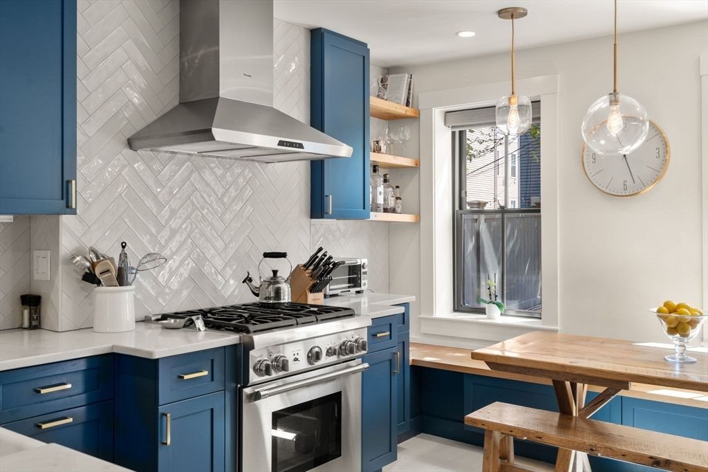Interior, Kitchen, Pendant Lights, Recessed Lighting, Stainless Steel Appliances
