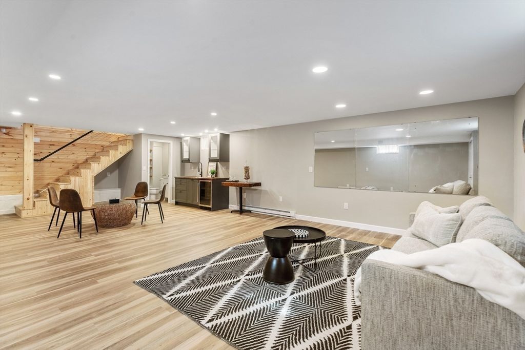 Interior, Living room, Recessed Lighting, Wooden Ceilings, Wood Texture Flooring, Wooden Walls