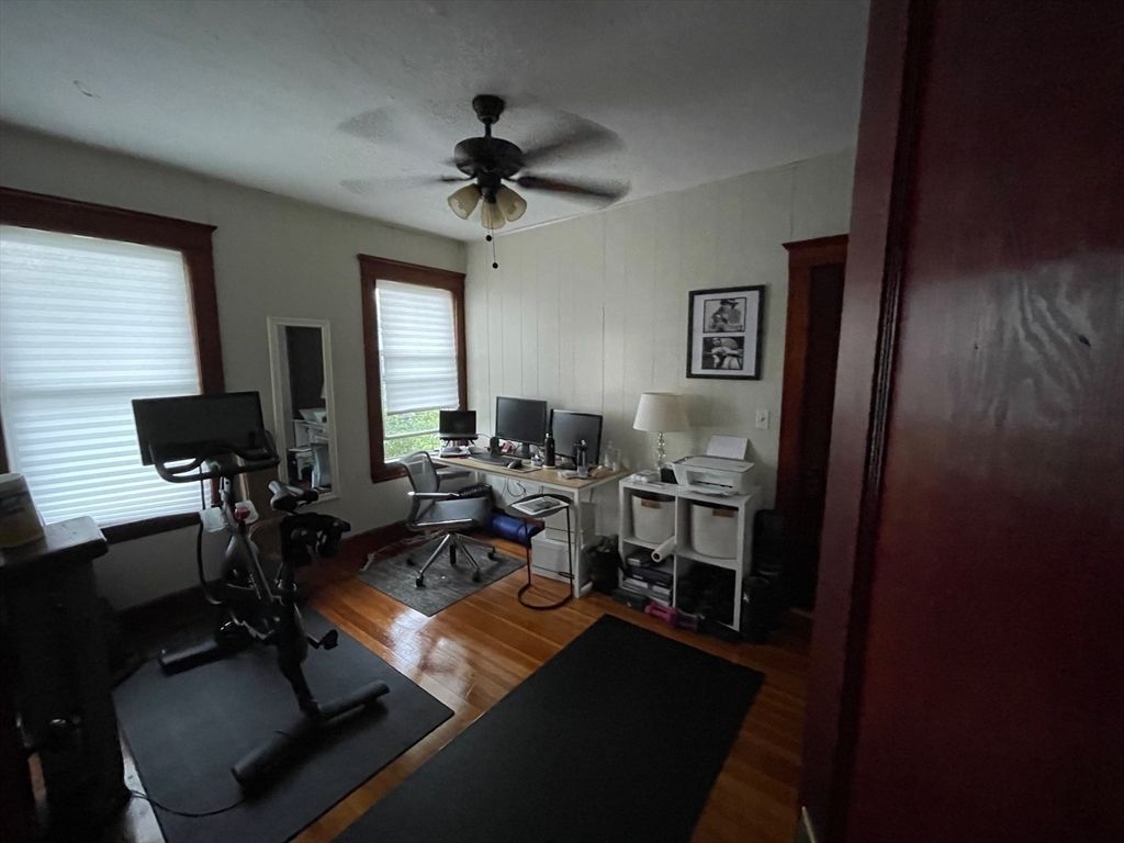 Fitness Equipment, Home Office, Interior, Wood Texture Flooring