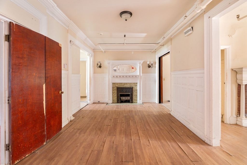 Fireplace, Interior, Wood Texture Flooring