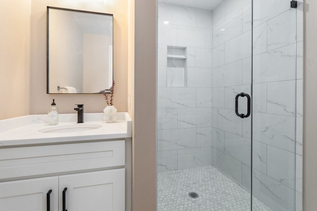 Bathroom, Glass Shower, Interior, Marble Walls