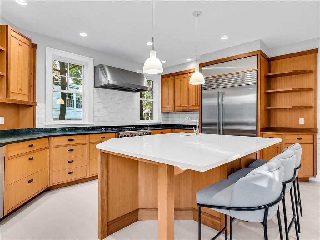 Interior, Kitchen, Pendant Lights, Recessed Lighting, Stainless Steel Appliances