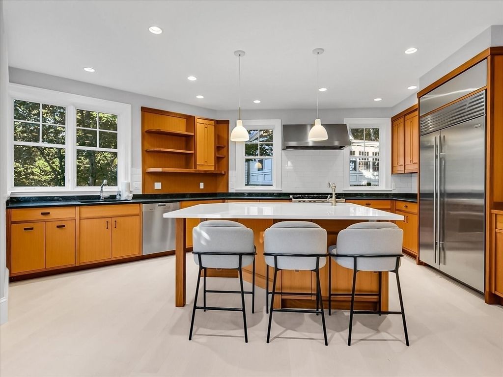 Interior, Kitchen, Pendant Lights, Recessed Lighting, Stainless Steel Appliances