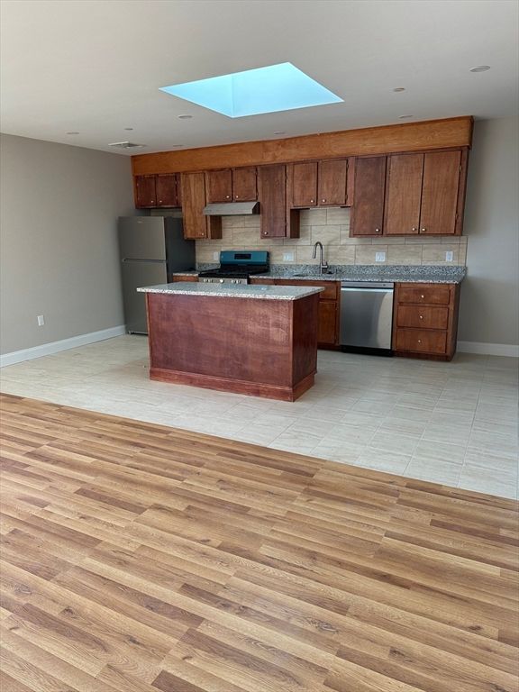Interior, Kitchen, Stainless Steel Appliances, Wood Texture Flooring