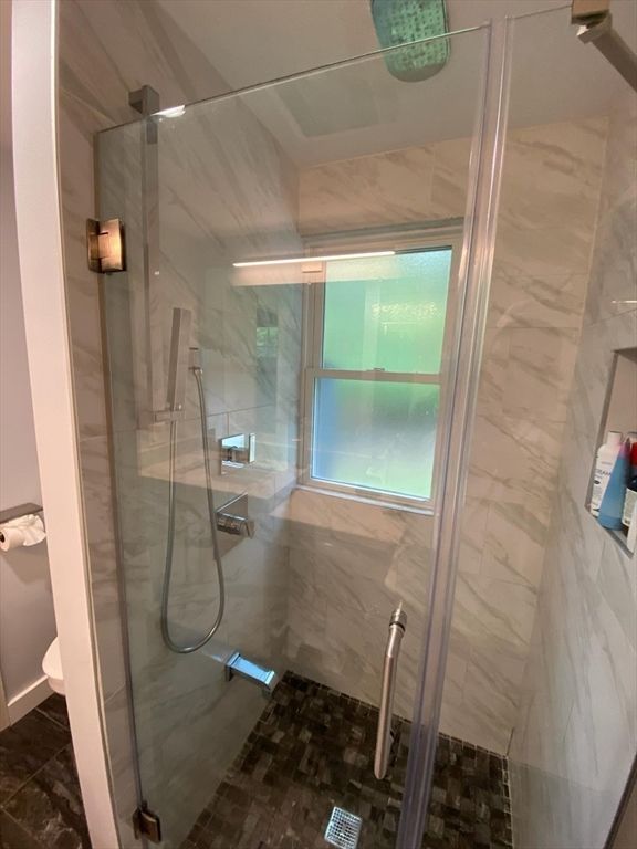 Bathroom, Glass Shower, Interior, Marble Walls