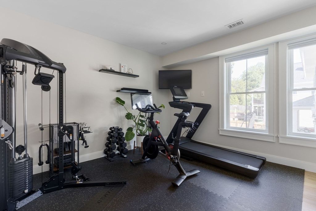 Fitness Equipment, Interior, Wood Texture Flooring