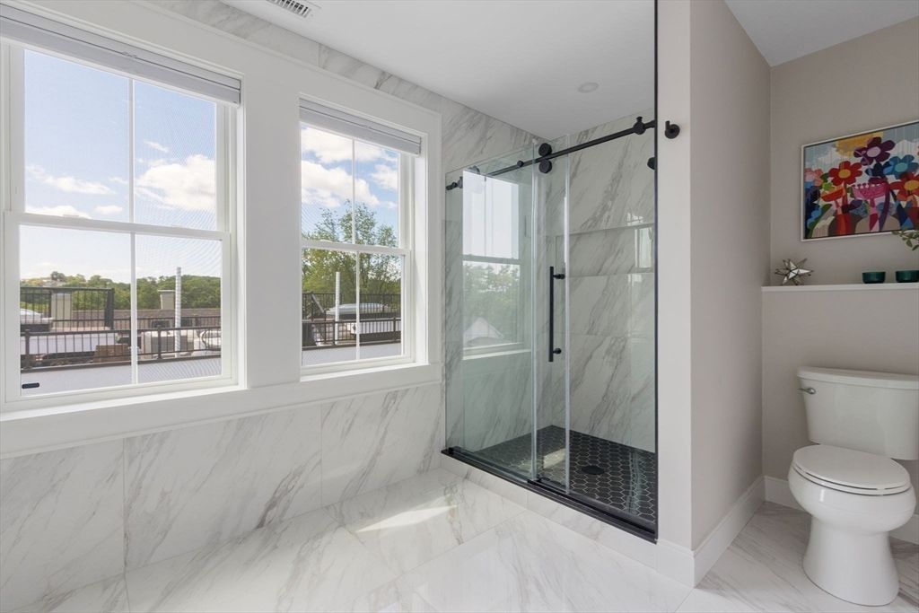 Bathroom, Glass Shower, Interior, Marble, Marble Walls