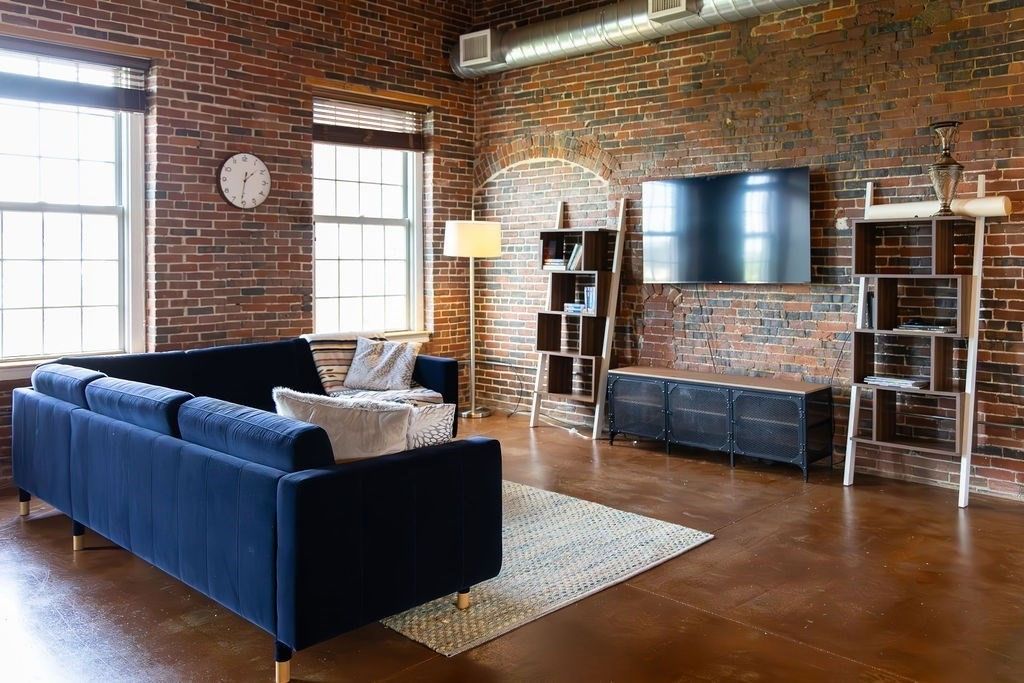 Interior, Living room, Stone Walls, Wood Texture Flooring