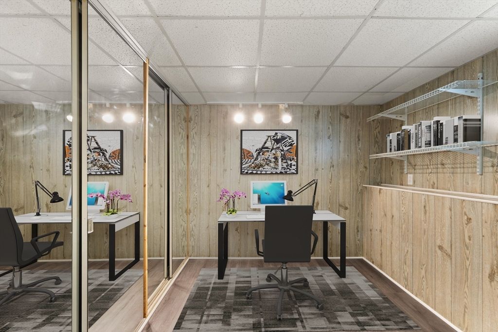 Home Office, Interior, Wooden Walls
