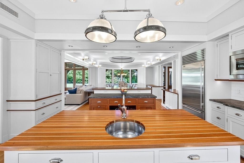 Interior, Kitchen, Living room, Recessed Lighting, Stainless Steel Appliances, Wood Texture Flooring