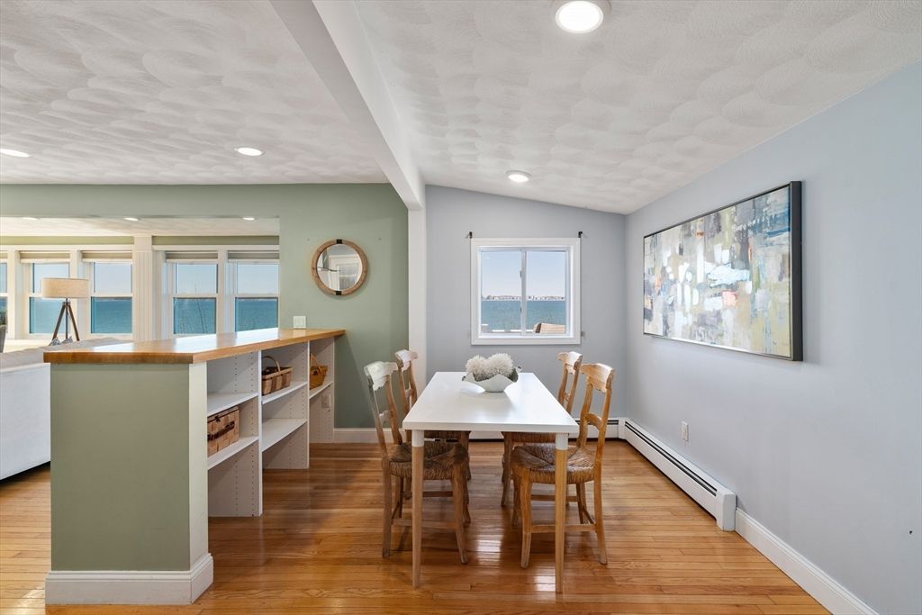 Dining room, Interior, Recessed Lighting, Water, Wood Texture Flooring