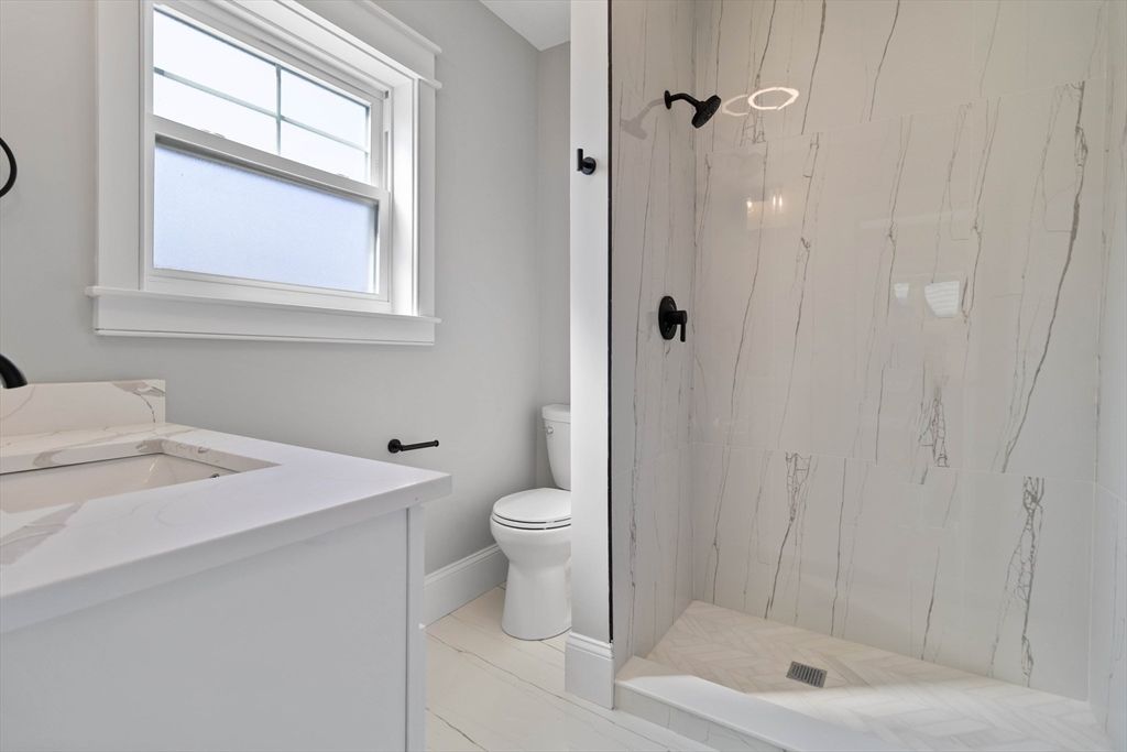 Bathroom, Glass Shower, Interior, Marble Walls