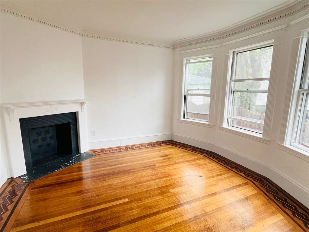 Empty room, Fireplace, Interior, Wood Texture Flooring